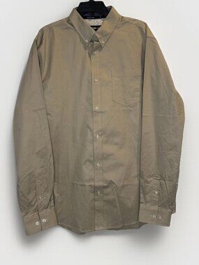 Rank 45 Mens Tan Long Sleeve Button Down Shirt Sz M NEW